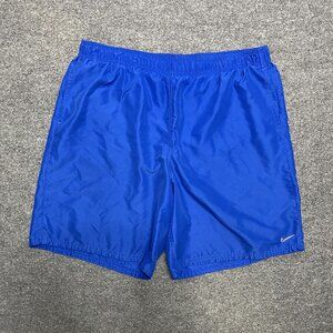 Nike Mens Blue Swim Trunks XL With Mesh Lining & Drawstring Adjustable Waist